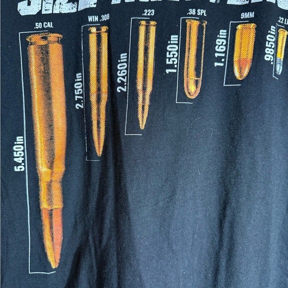 Grunt Style 2A Size Matters Black T-Shirt Pro Gun Graphics 100% Cotton XL - Picture 8 of 9